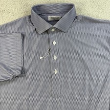 Collars and Co Polo Mens Small Blue Featherweight Relaxed Dress Collar Stretch