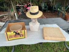 Vintage 50s OUTSTANDING Stetson METALIST Genuine Panama Fedora 6-7/8  -7  Box