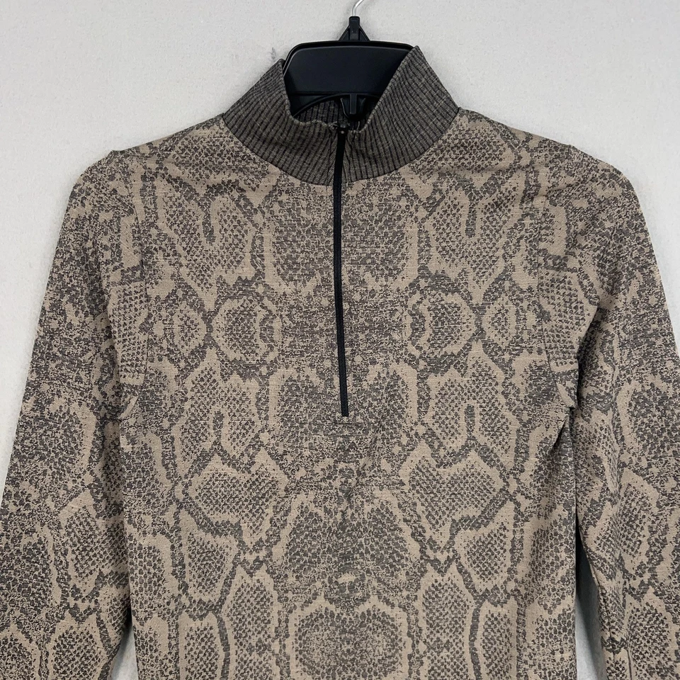 Varley Set Mujer L/XL Marrón Serpiente Chaqueta Leggings Acanalado Rendimiento Calle Lujo Foto 3 de 4