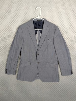 Charles Tyrwhitt Cotton Jacket Blazer Men's 40R Slim Fit Blue White Unlined