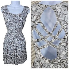 Vintage 70s Slip Dress size 12/14 Cottagecore alt X Cross Back Short Pleated