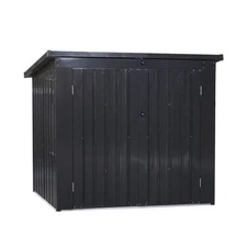 Garbage Bin Shed Stores 2 Trash Cans Metal Outdoor Bin Shed For Garden Yard Lawn