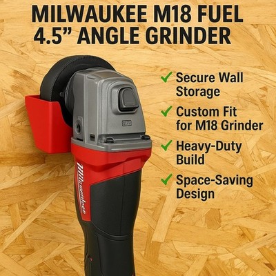 Wandhalterung für Milwaukee M18 Fuel 4,5'' Winkelschleifer - sichere Aufbewahrung für Schleifer