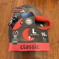NEW FLEXI Classic Cord Retractable Dog Leash - Large- Red -16 Ft - Up To 110 lbs