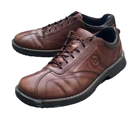Ecco Neoflexor Mens Brown Leather Casual Oxford Shoes Sz 45 EU - 11 /11.5 US