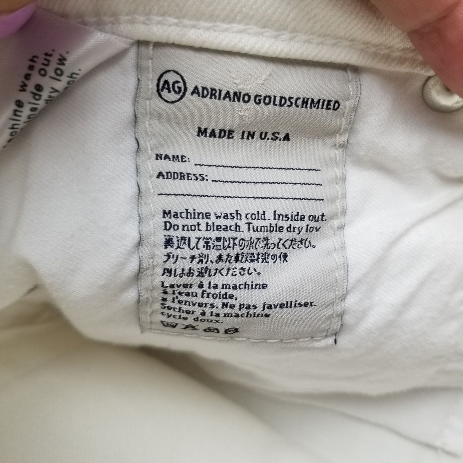 AG Adriano Goldschmied Jeans Womens 30 The Stilt White Cigarette Roll Up Cropped thumbnail 12