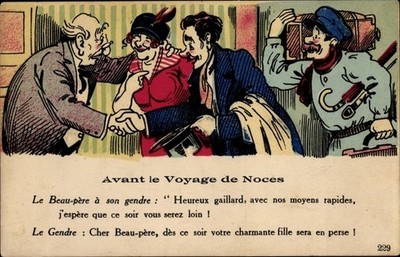 Artist Postcard Avant le Voyage de Noces, Le Beau pere a son gendre - 2926609