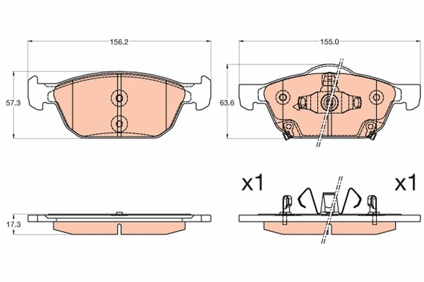 TRW Bremsbelagsatz Scheibenbremse GDB3600 FüR Honda IX FK Civic Tourer Ivtec FC9-image