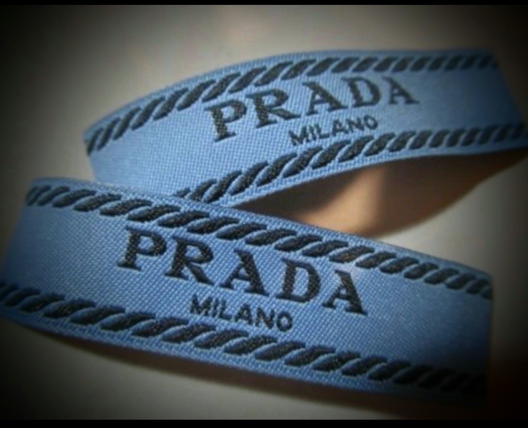 PRADA コート　青タグ Set Of 2 Long Prada Blue Logo Woven Label Garment/Sawing Or 1