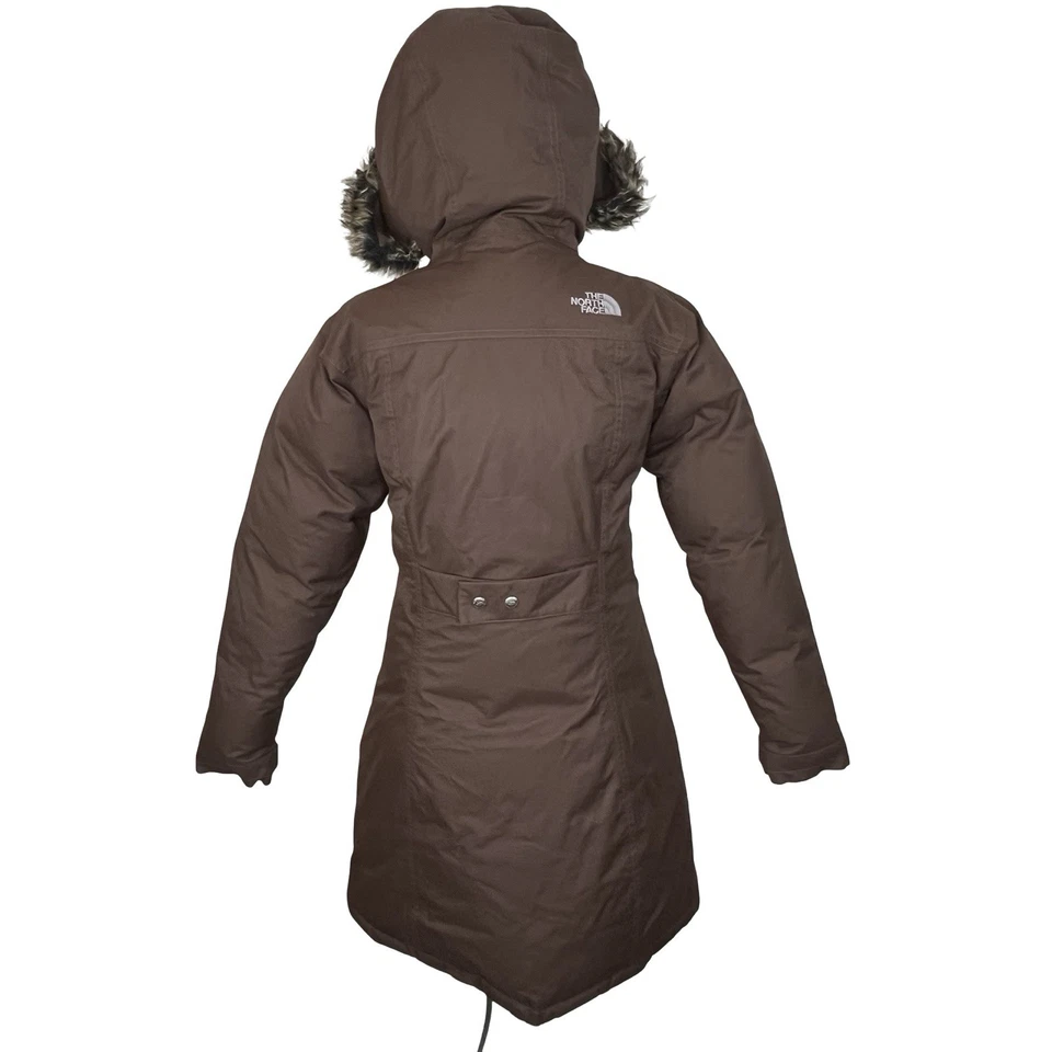 The North Face Women's Down Jacket Hooded Parka Puffer, Size S Brown - Image 2 of 4
