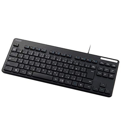 ELECOM Wired Keyboard TK-FCM107KBK Thin Membrane Antibacterial Compact