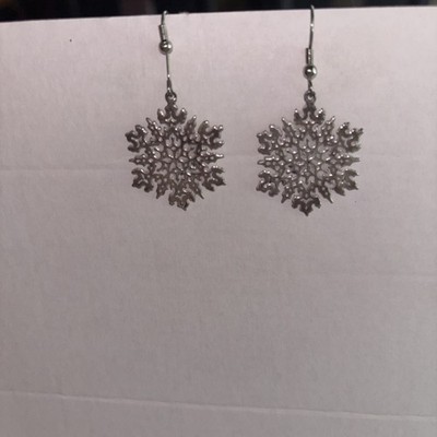 Sterling Silber Schneeflocken Ohrringe Weihnachtsschmuck