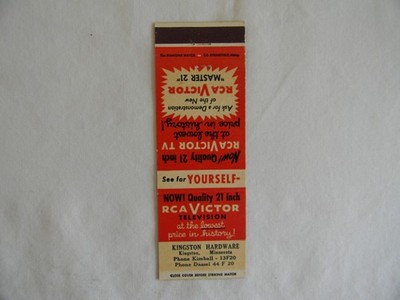 Kingston Dassel Minnesota HW store RCA Victor TVs low # 13F20 matchbook