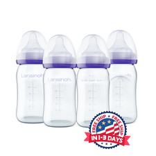 Biberones de vidrio antic licos, 5 onzas, 4 unidades, 4 tetinas de flujo lento