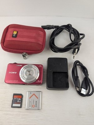 Sony Cyber-shot DSC-WX80 16.2MP Digital Camera W/ Battery & Charger - Red WORKS