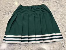 Teamwork Green  White Pleated Cheer Skirt Youth M Youth L Adult Sm Med Lrg