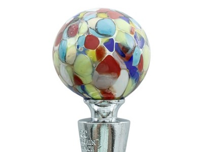 Murano Flaschenverschluss Glas Gelb Multi Rot Wein Prosecco Venedig Geschenkbox