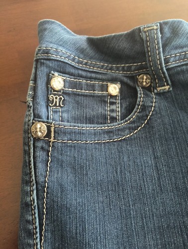 Miss Me Jeans Women’s Easy Boot Cut Size 27 Blue Denim Embellished - Picture 5 of 14