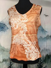 PrAna Women s Size Medium Floral Performance Tank Orange