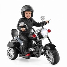 Kids Motorcycle, 6V Battery Powered 3-Wheel Electric Motorcycle for Kids w/Horn