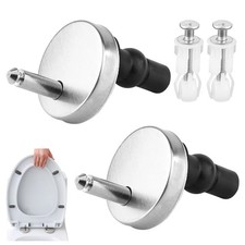 2 Pack Toilet Seat Hinge Bolts Kit,Quick Release Expanding Rubber M6, Silver