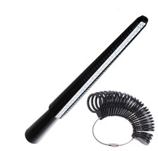 *UK Sizes* British Ring & Black Finger Sizer Measurer Stick Mandrel Tool 27Pc