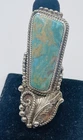 S. Ray Vintage Navajo Sterling Silver Large Blue Turquoise Ring Size 9
