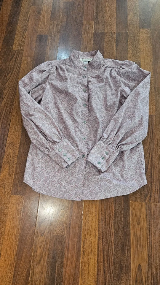 Винтажная коллекция Wah Maker США женщин XL длинным рукавом Puff рубашка Western - Изображение 2 из 4