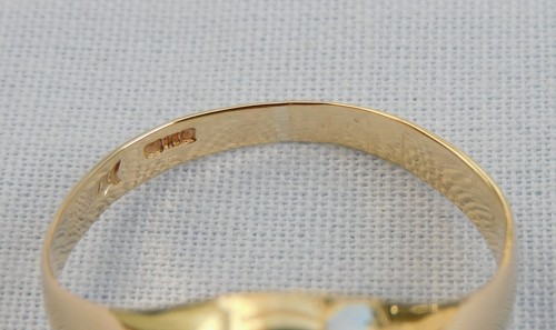 JAC 9 KT GELBGOLD FLACHER OVALER CABOCHON KARNEOL SIEGELRING 2,7 g - GRÖSSE T - Bild 12 von 13