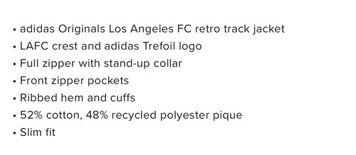 Sz M ADIDAS ORIGINALS LA FC OG BB TRACKTOP BNWT Jacket - Picture 5 of 9