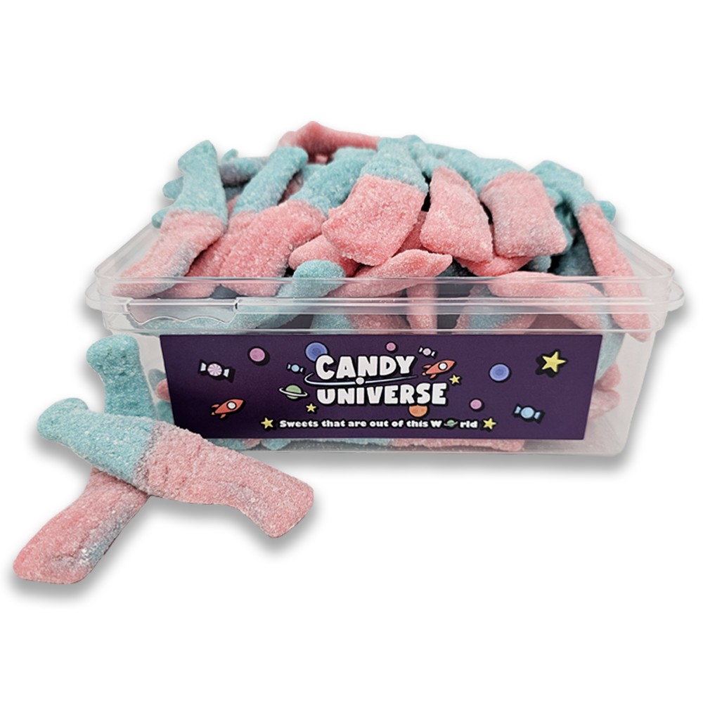 Candy Universe Giant Fizzy Bubblegum Bottles Tub 800g - Large Chewy Jelly Sweets