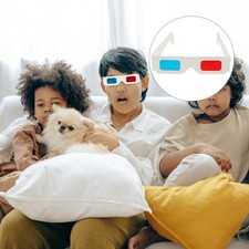 100Pcs 3D Cardboard Glasses Universal Anaglyph Glasses Eyewear for Movie Video