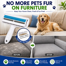 Self Cleaning Pet Hair Remover Roller Dog Cat Fur Lint Sofa Carpet Tool