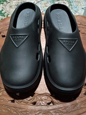 Prada Foam Rubber Mules in Cobalt Blue