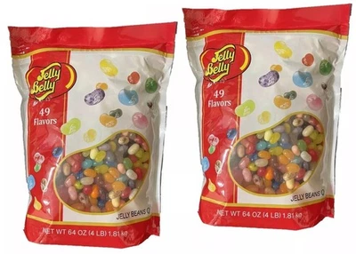 2-PACK Jelly Belly Jelly Beans 64 Oz Bag, 49 Assorted Flavors FREE SHIP IN USA