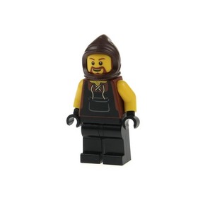 1X Lego Minifigure Castle Kingdoms Blacksmith Bart Brown Hood 7952 CAS467