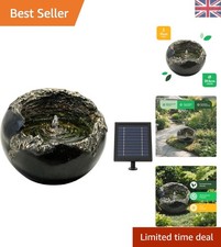 Rock Bowl Solar Water Feature Garden Battery Backup Weatherproof Resin