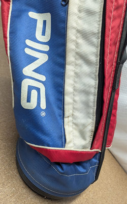 Vintage Karsten Ping Red White & Blue Carry Stand Golf Bag 35 1/2