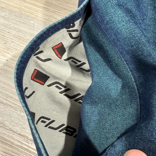 VTG 90’s FUBU Raw Denim Blue/Green Jean Jacket Y2K Hip Hop Baggy Sz 6XL - Picture 14 of 17