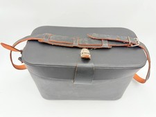 Vintage Leather Camera Case Bag With Rigid Frame Dividers And Shoulder Strap
