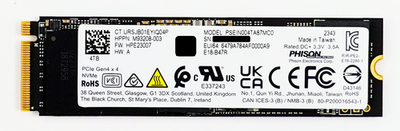 ③-W895-PHISON NVMe 256GB SSD 4点 HP Phison 4TB M.2 NVMe SSD PCIe Gen 4x4, 7600MB/s Read, HP M93208