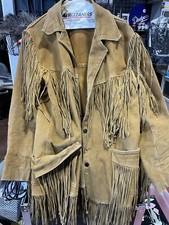 VTG 70s Suede Leather Fringe Jacket - Size M/L