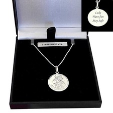 Personalised Saint Christopher Necklace. 925 Sterling Silver,  Any Engraving