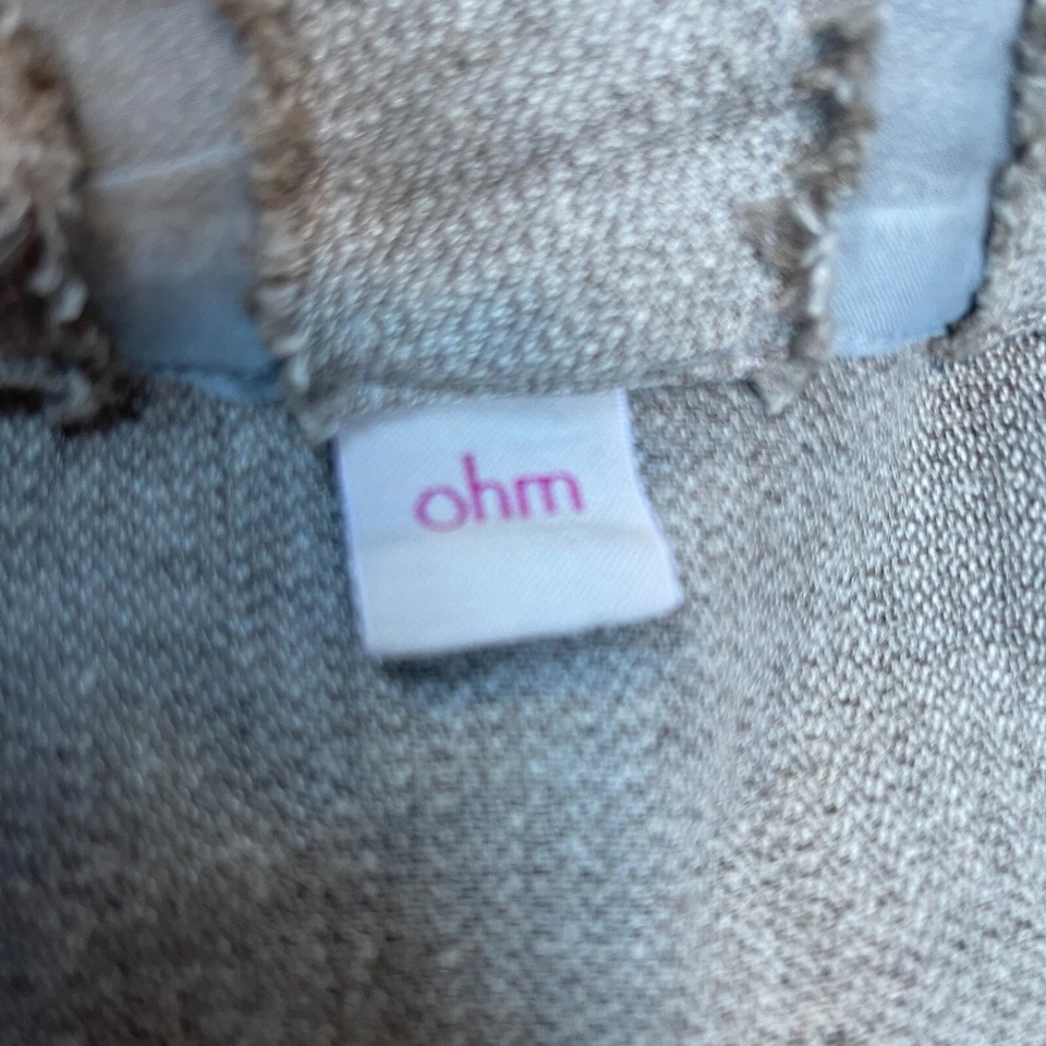 Ohm Womens Artisan Long Jacket Cardigan Small Shawl Collar Hemp Yak Down Gray - Image 4 of 4