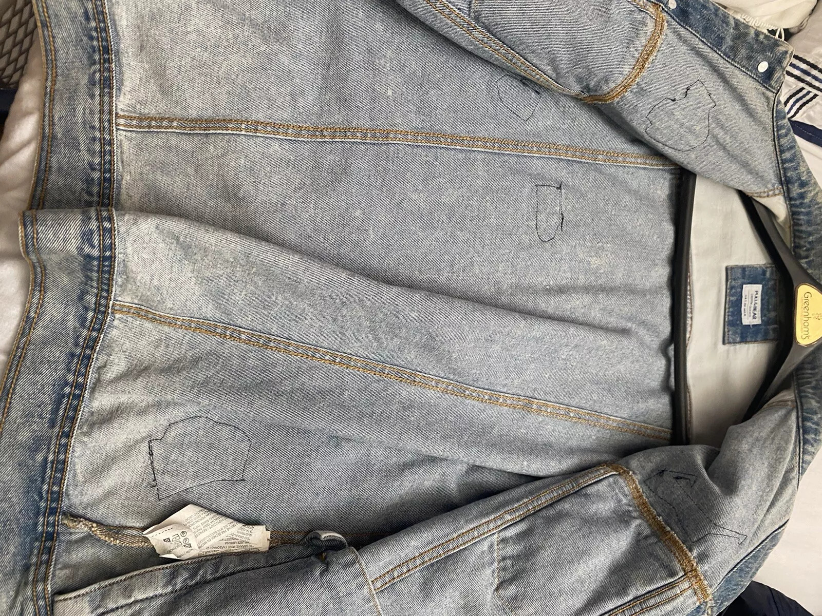 Pull And Bear Mens Patchwork Denim Jacket - image 2