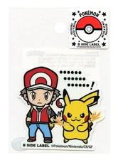 Red & Pikachu Sticker B SIDE LABEL Pokemon Center Japan WATER/UV PROTECTED