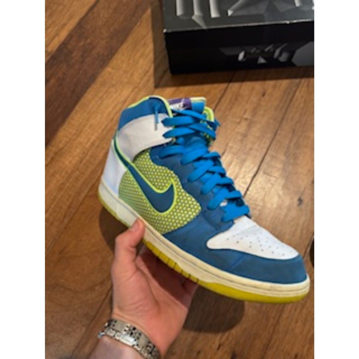 Nike Dunk High Superhero Pack 2012 Photo Blue Neon Green | eBay display picture 3