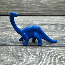 Vintage Plastic Dinosaur Brontosaurus Blue 1.75  Made In China