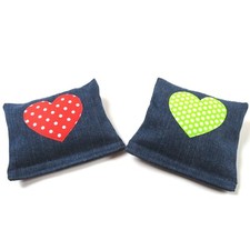 NEW- Catnip upcycled denim cat mini pillow toy- Great gift 