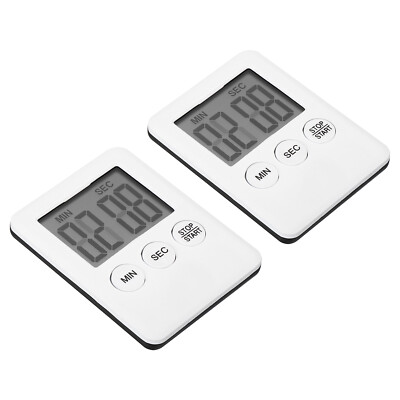 Digitale Zeitschaltuhr, 2 Stück kleine Countdown/UP Uhr mit Magnet, Küchentimer weiß